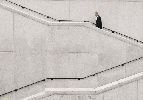 man in stairs